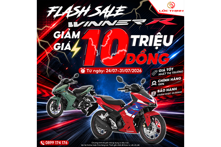 FLASH SALE HONDA WINNER R – GIẢM NGAY 10 TRIỆU ĐỒNG TẠI HONDA LỘC THỊNH
