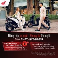 “ĐẲNG CẤP XE MỚI, PHONG ĐỘ LÊN NGÔI” Cơ hội sở hữu SH160i/ SH150i/ SH125i/ Sh mode với chương trình 