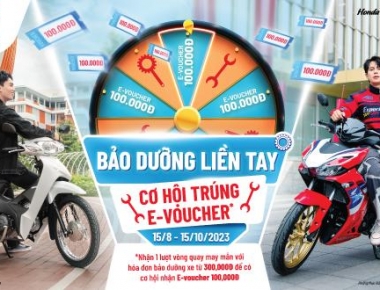 Bảo dưỡng liền tay – Cơ hội trúng Evoucher