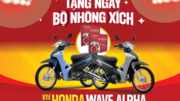 HỆ THỐNG XE MÁY LỘC THỊNH TẶNG BỘ NHÔNG XÍCH KHI KHÁCH HÀNG MUA WAVE ALPHA